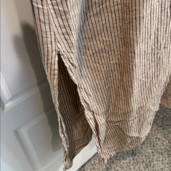 SAUTHS linen maxi dress in almond stripes large - Picture 12 of 15